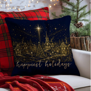 Cojín Decorativo Navidad en las Estrellas Pueblo Navideño