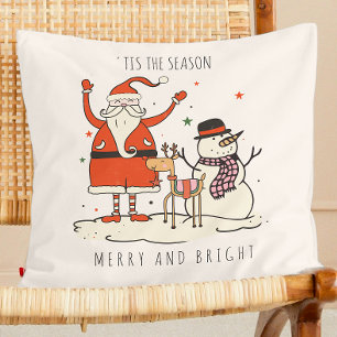 Cojín Decorativo Navidad estrella de reno personalizado Santa Snowm