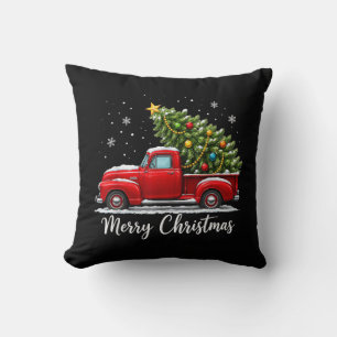 Cojín Decorativo Navidad Feliz Navidad Camión Rojo Árbol Hombres Mu