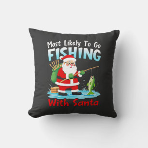 Cojín Decorativo Navidad Feliz Navidad Para Regalo Pesca Santa (