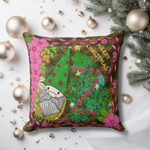 COJÍN DECORATIVO NAVIDAD FEROSA PERSONALIZADA CON ÁRBOL DE GNOME XM