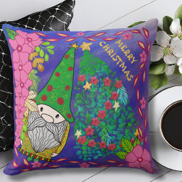 COJÍN DECORATIVO NAVIDAD FEROSA PERSONALIZADA CON ÁRBOL DE GNOME XM