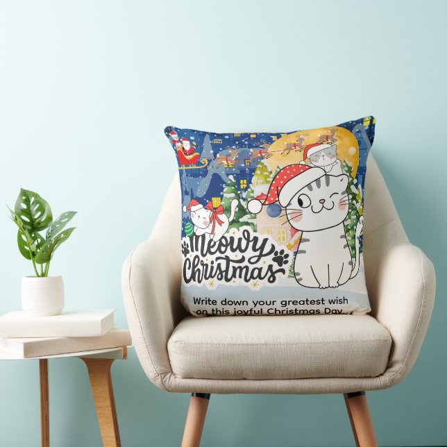 Cojín Decorativo Navidad Gatuna (Silla)