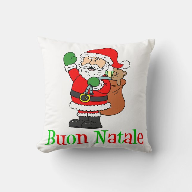 Cojín Decorativo Navidad italiano Santa de Buon Natale (Anverso)