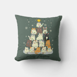 Cojín Decorativo Navidad Meowy — Árbol de gato lindo