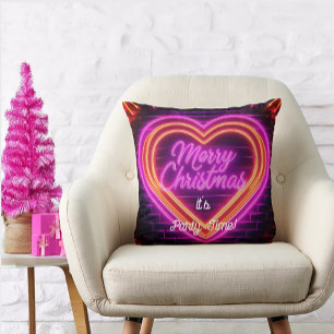 Cojín Decorativo Navidad Neon Personalizada Merry Christmas