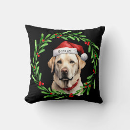 Cojín Decorativo Navidad perro amarillo labrador recuperador de San
