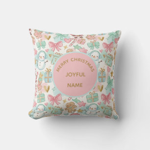 Cojín Decorativo Navidad Personalizada Kawaii Pastel Cute Personali