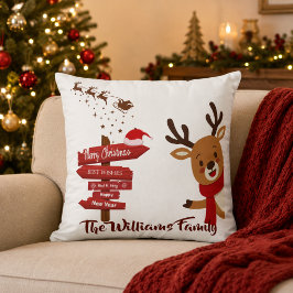 Cojín Decorativo Navidad Personalizada Reno Lindo