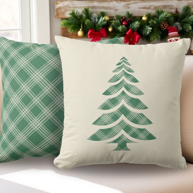 Cojín Decorativo Navidad Plaid Verde Rústico Árbol de Pino  (Subido por el creador)