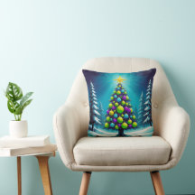 Navidad Pop Art con Verde Azul Purpura Neon