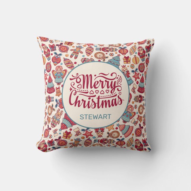 Cojín Decorativo Navidad Retro (Anverso)