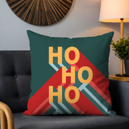 Cojín Decorativo Navidad Retro Bauhaus Ho Ho Ho Mediados de Siglo
