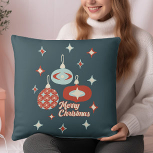 Cojín Decorativo Navidad Retro Moderno de Mitad de Siglo Edad Atómi