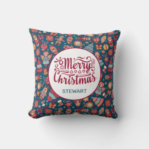 Cojín Decorativo Navidad Retro Personalizada