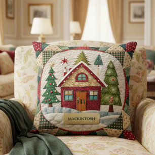 Cojín Decorativo Navidad Retro Vintage Personalizada