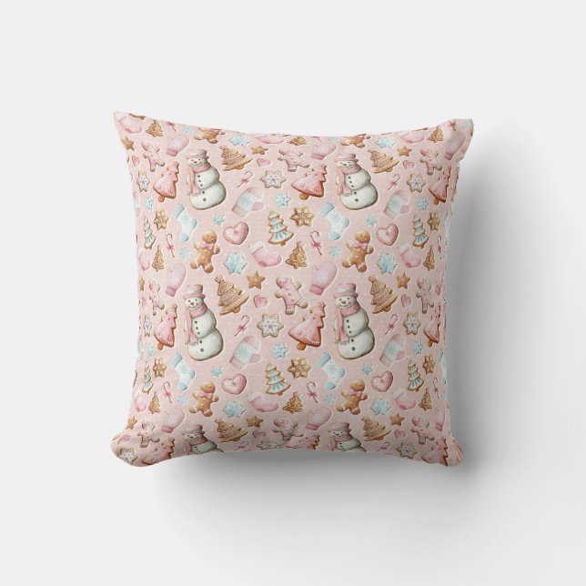Cojín Decorativo Navidad Rosa  (Anverso)