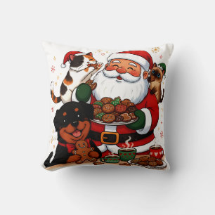Cojín Decorativo navidad, santa claus, galletas navideñas, gata cal