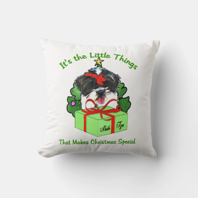 Cojín Decorativo Navidad Shih Tzu (Anverso)