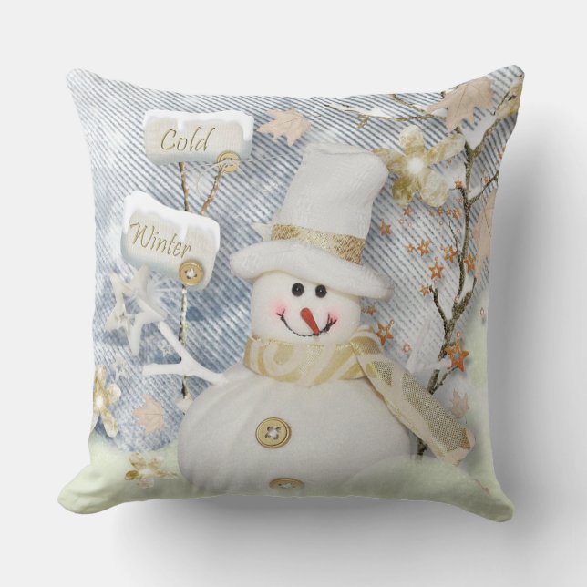 Cojín decorativo navidad/Snowman (Anverso)