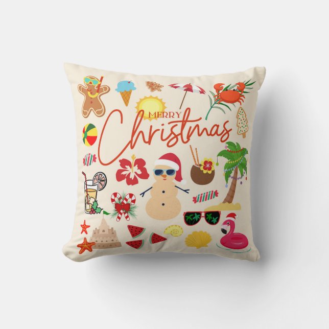 Cojín Decorativo Navidad Tropical (Anverso)