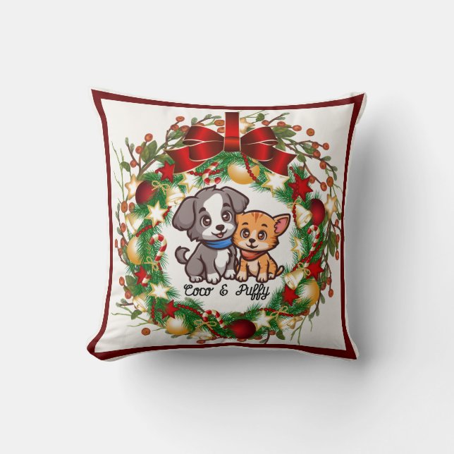 Cojín decorativo Navidad único con imagen (Anverso)