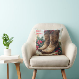 Cojín Decorativo Navidad Vaquera Vintage Personalizable