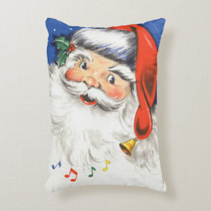 Cojín Decorativo Navidad Vintage, alegre Santa Claus con música
