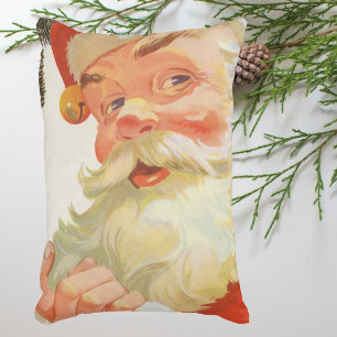 Cojín Decorativo Navidad Vintage, alegre Santa Claus con un Secreto
