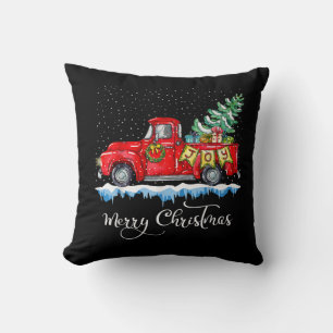 Cojín Decorativo Navidad Vintage Camión Rojo Antiguo Ch