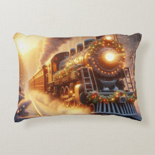 Cojín Decorativo Navidad Vintage Ferrocarril Invernal Nevado
