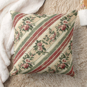 Cojín Decorativo Navidad Vintage Floral Rayado (7)