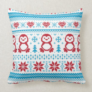 Cojín Decorativo Navidad y modelo hecho punto invierno