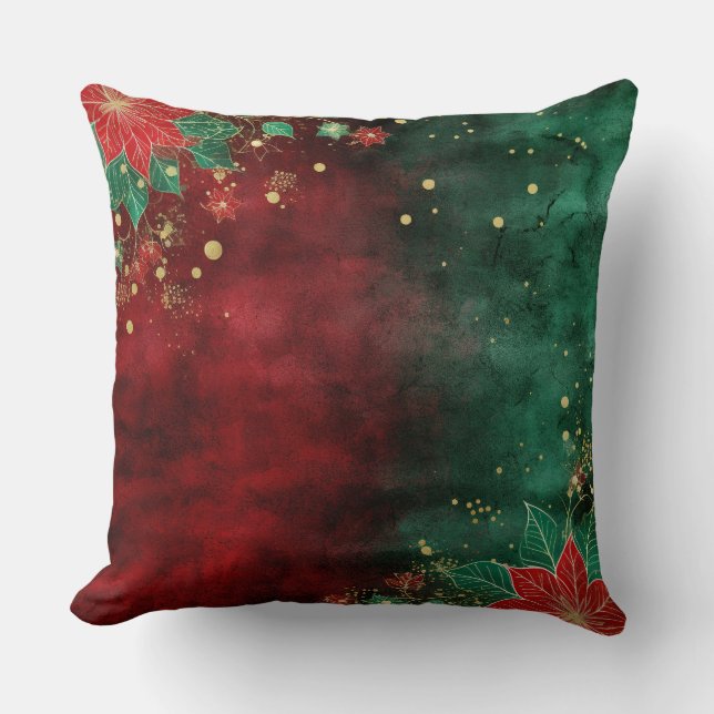 Cojín Decorativo Navidades abstractos Pillow - Rojo moderno y verde (Anverso)