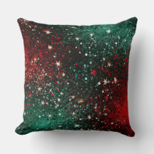 Navidades abstractos Pillow - Rojo moderno y verde