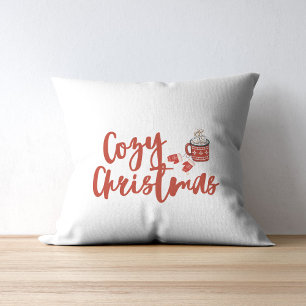 Cojín Decorativo Navidades acogedores: diseño de chocolate caliente