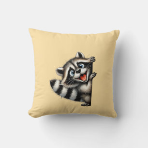 Cojín Decorativo Navidades Adorables del Raccoon Peek - Delicioso G