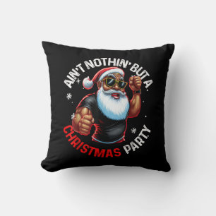 Cojín Decorativo Navidades afroamericanos de Santa Claus Pajama