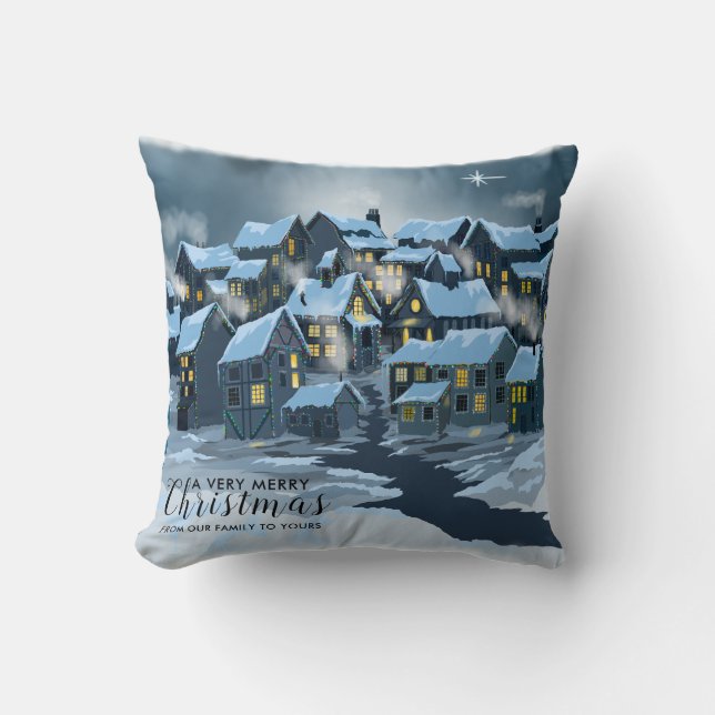 Cojín Decorativo Navidades Aldea Pillow con la nieve de la estrella (Anverso)