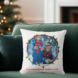 Cojín Decorativo Navidades alumbran a la foto de la familia Persona