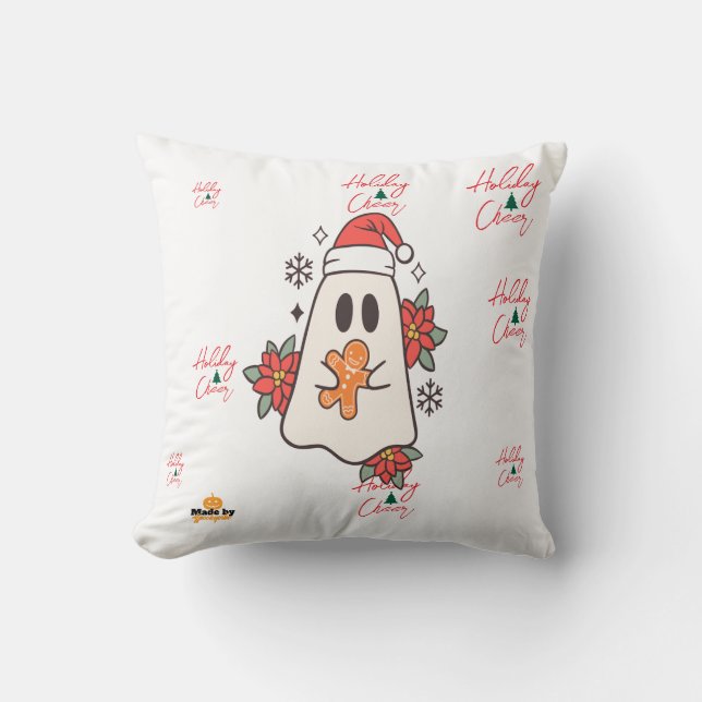 Cojín Decorativo Navidades amables Ghost Mug | Pan de jengibre y P  (Anverso)