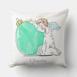 Cojín Decorativo Navidades Angel nombre personalizado lanzar almoha