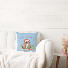 Cojín Decorativo Navidades atormentan perro en luces obscenas