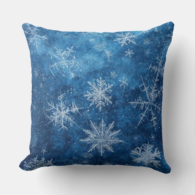 Cojín Decorativo Navidades Azules Snowflake (Anverso)