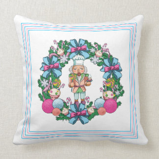 Cojín Decorativo Navidades Azules Y Rotulantes De Color Rosa