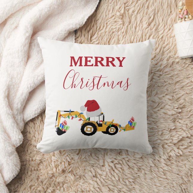 Cojín Decorativo Navidades Backhoe Construction Truck (Manta)