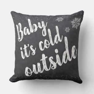 Cojín Decorativo Navidades, bebé, hace frío afuera, copos de nieve