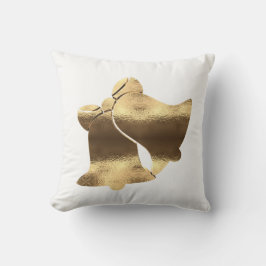 Cojín Decorativo Navidades Bells White y Gold Festive Elegante