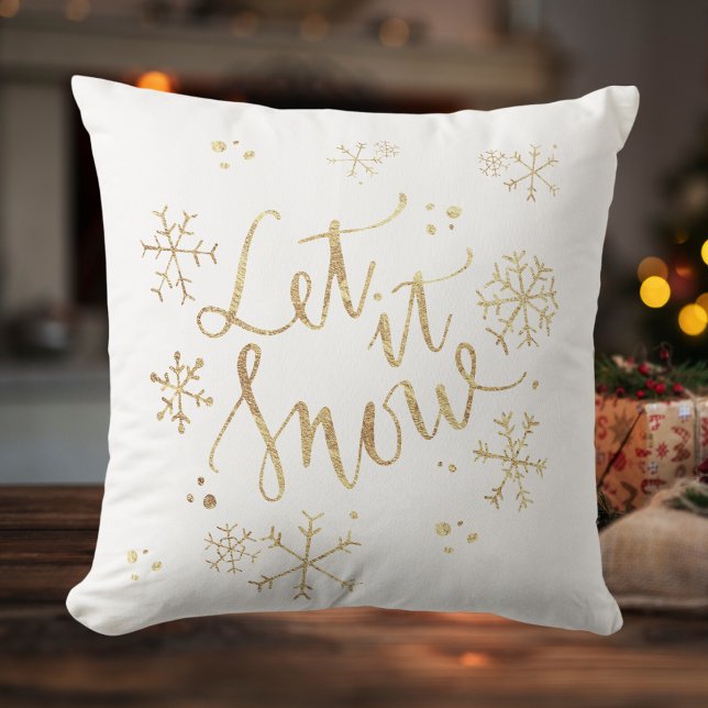 Cojín Decorativo Navidades blancos - Que nieve (White Christmas - Let It Snow Throw Pillow)