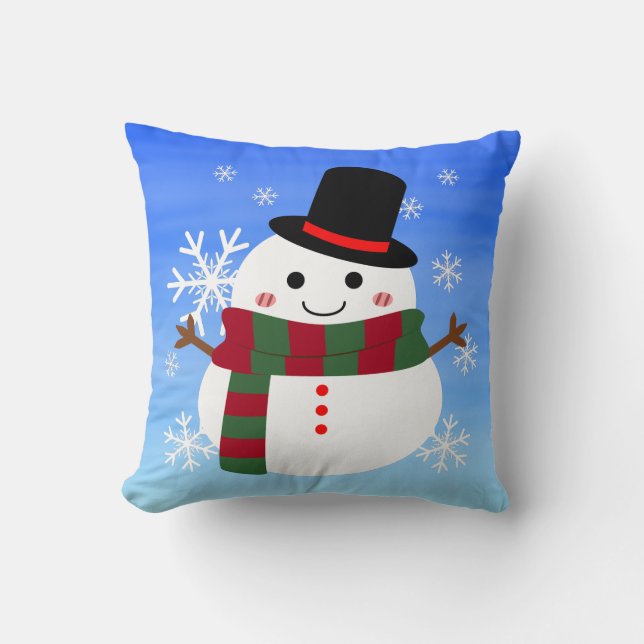 Cojín Decorativo Navidades blancos Snowman (Anverso)